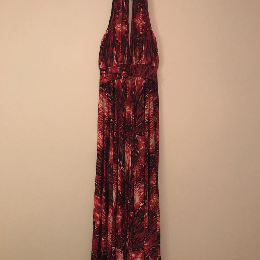 Bebe Red Pattern Maxi Dress
